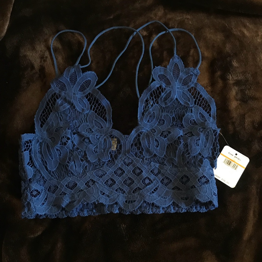 Free People Adella Bralette in Blue